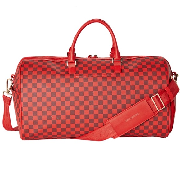 Sprayground Sharks in Paris Duffle Red Checked Edition - Picture 4 of 16